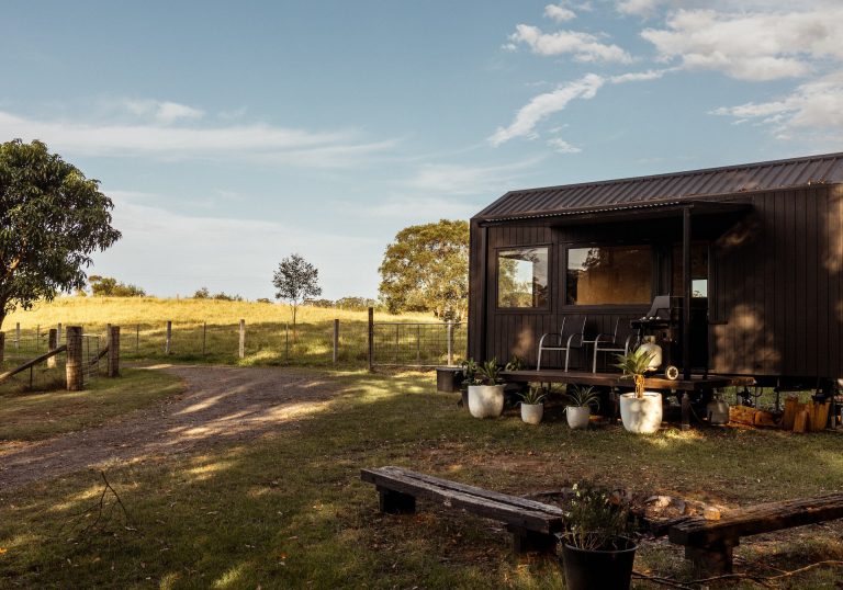 Tiny House On The Hill and its deck looking over the hinterland